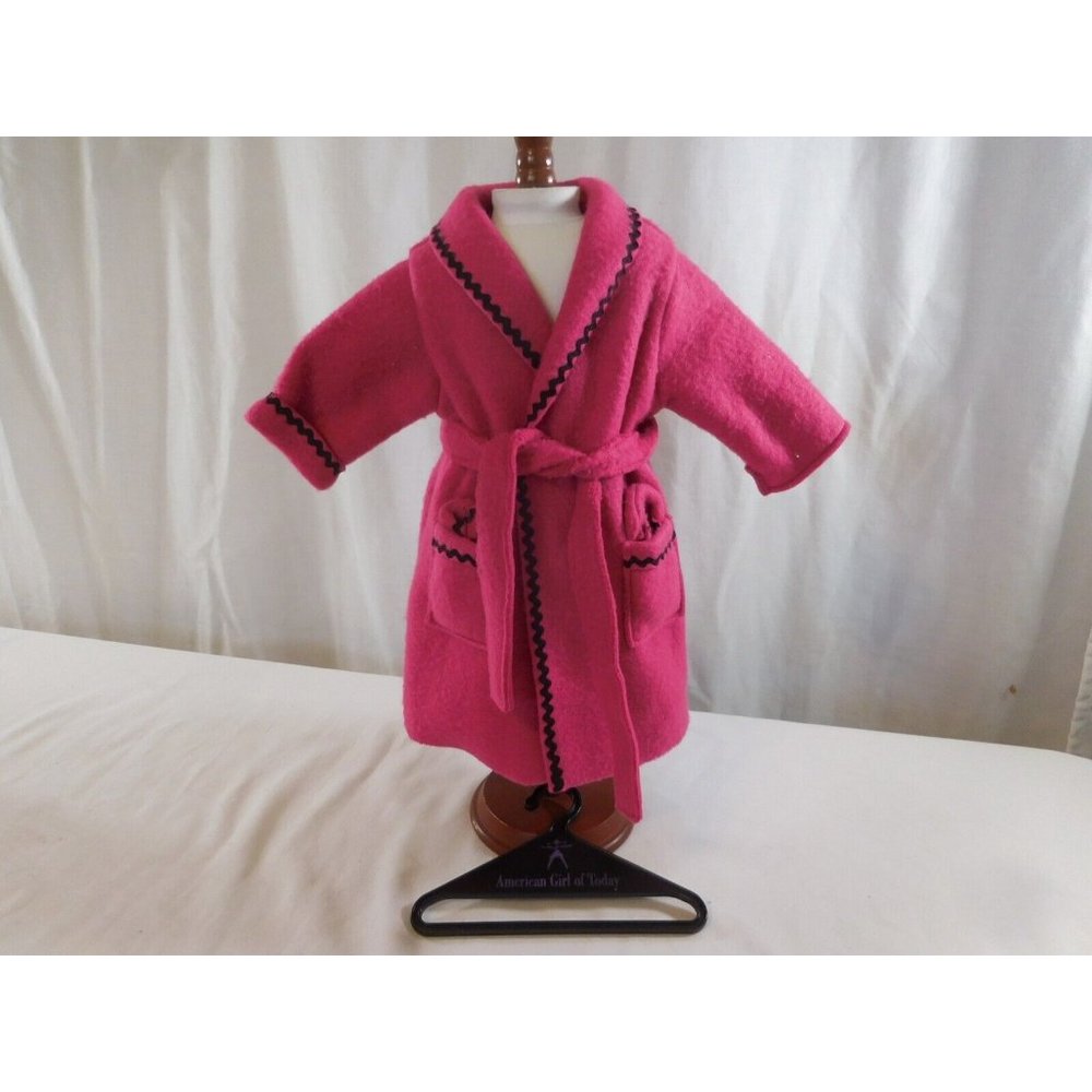 American Girl Doll Pleasant Company Pink Fleece Robe with Hanger